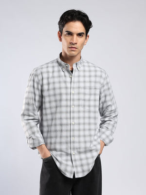 Lutana - Oxford Checks Shirt - Light Grey - Espanshe