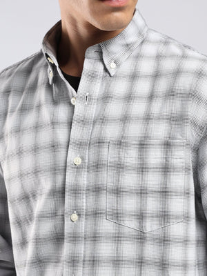 Lutana - Oxford Checks Shirt - Light Grey - Espanshe