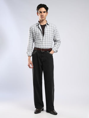 Lutana - Oxford Checks Shirt - Light Grey - Espanshe