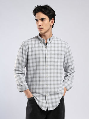 Lutana - Oxford Checks Shirt - Light Grey - Espanshe