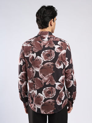 Auvomo - Digital Printed Shirt - Chocolate Brown - Espanshe