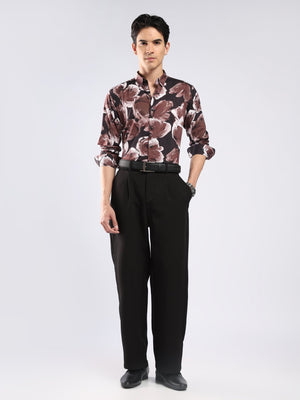 Auvomo - Digital Printed Shirt - Chocolate Brown - Espanshe