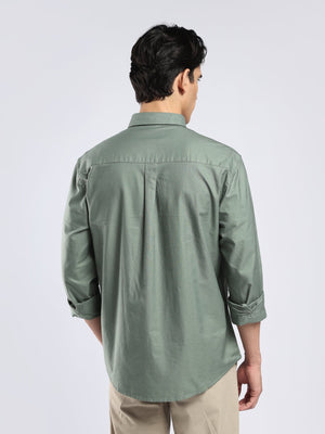 Tava - Relaxed Fit Oxford Shirt - Green - Espanshe