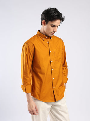 Tava - Relaxed Fit Oxford Shirt - Orange - Espanshe