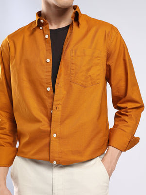 Tava - Relaxed Fit Oxford Shirt - Orange - Espanshe