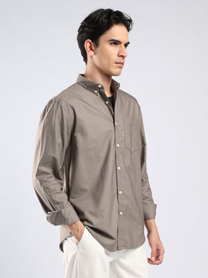 Tava - Relaxed Fit Oxford Shirt - Grey - Espanshe