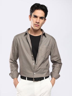 Tava - Relaxed Fit Oxford Shirt - Grey - Espanshe