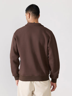 Zelios - Dark Brown Adventure Graphic Half-Zip Sweatshirt - Espanshe