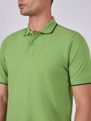 Orwell - Polo T-Shirt with Contrast Tipping - Nephrite - Espanshe