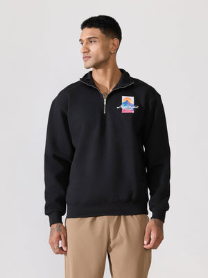 Zelios - Black Adventure Graphic Half-Zip Sweatshirt - Espanshe