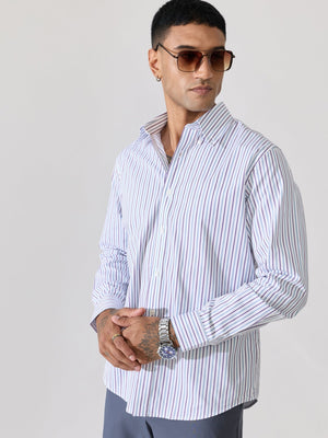 Erzela - Smart Fit Striped Shirt - Indigo - Espanshe