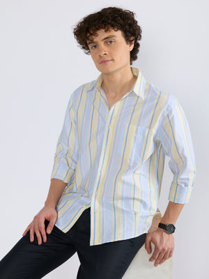 Men's Striped Shirt in Yellow