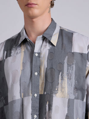 Blaz - Drop Shoulder Printed Shirt - Grey - Espanshe