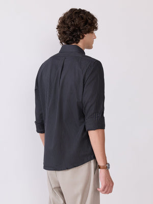 Erzela - Smart Fit Striped Shirt - Black - Espanshe
