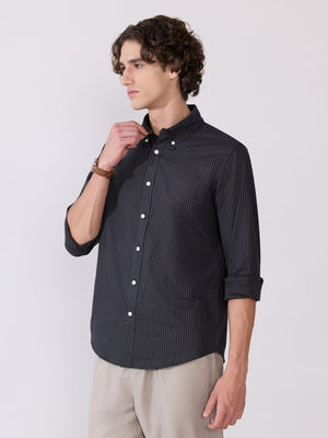 Erzela - Smart Fit Striped Shirt - Black - Espanshe