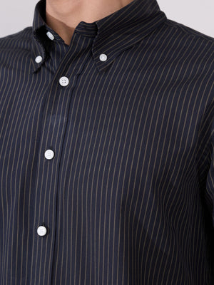 Erzela - Smart Fit Striped Shirt - Black - Espanshe