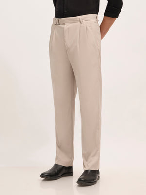 Maximilian -men's Beltless Formal Pant in grey