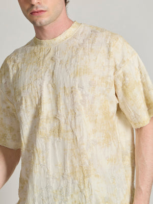 Galloway - Distressed Oversized T-Shirt - Yellow - Espanshe