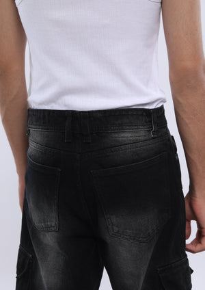 Xylare - Relaxed Cargo Jeans - Black Shade - Espanshe
