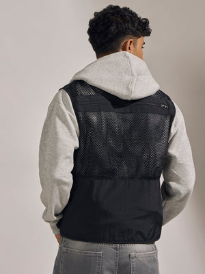 Romillya - Zippered Cargo Vest - Black - Espanshe