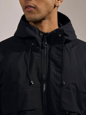 Quiterie - Hooded Jacket - Jet Black - Espanshe