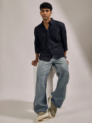 men's black full sleeve solid shirt with premium quality cotton
Men's outfit for every occassion