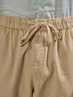 Gwynetha - Loose Fit Linen Joggers - Beige - Espanshe