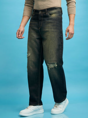 Sky - Relaxed Patched Jeans - Black - Espanshe
