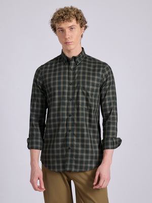 Men's Check Shirt in Forest Green