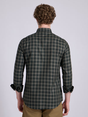 Men's Check Shirt in Forest Green