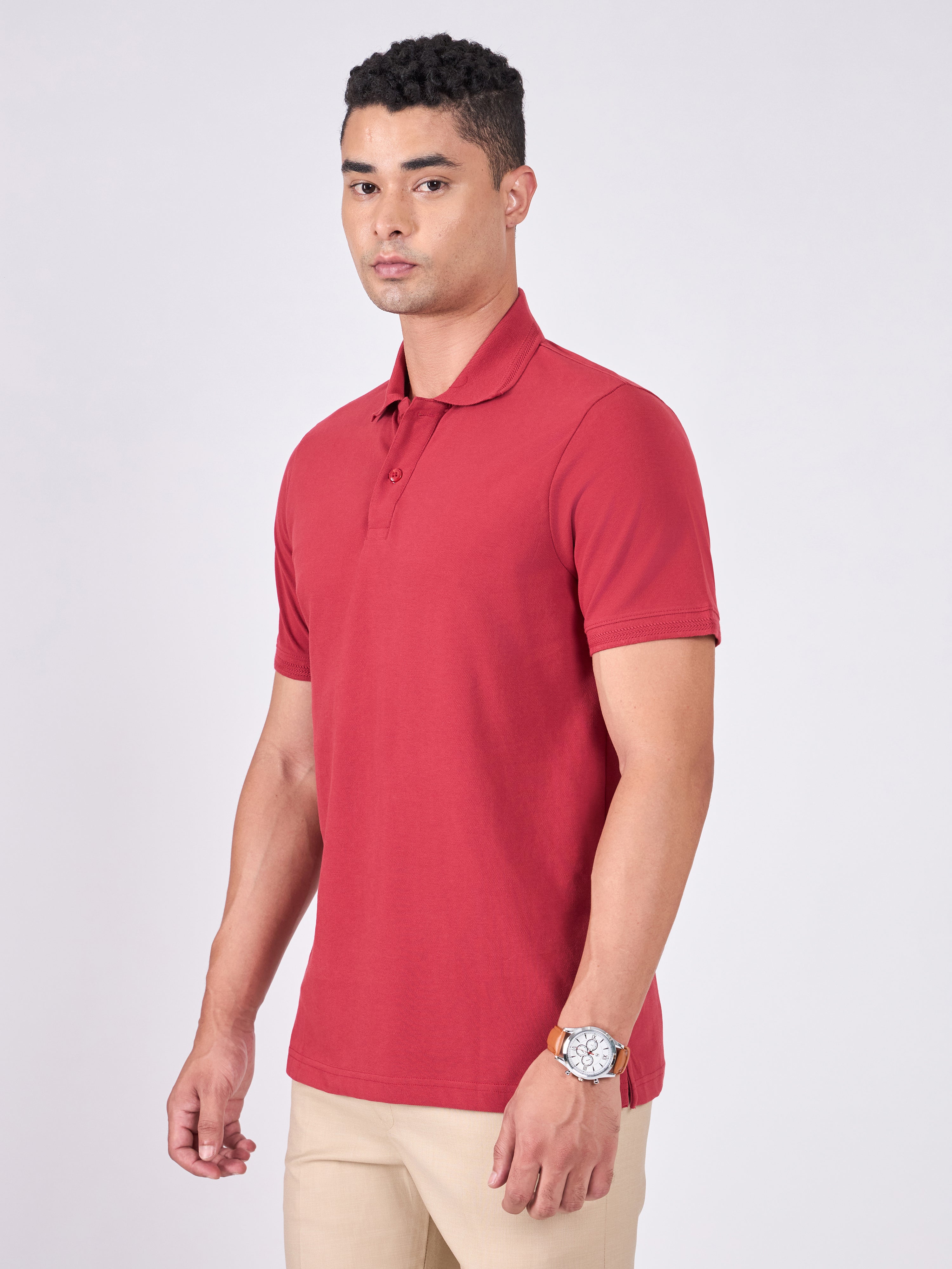 Men's Polo T-Shirt - robust red