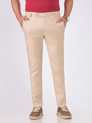 Men's Skinny Fit Formal Pant - Beige