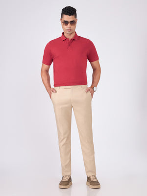 Men's Skinny Fit Formal Pant - Beige