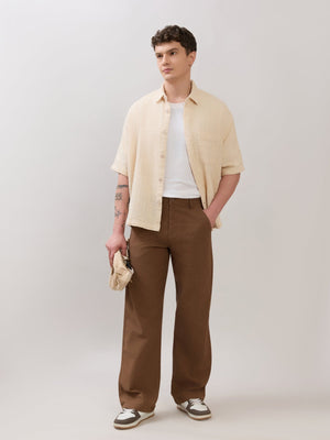 Chic - Loose Fit Linen Pant - Caramel Brown - Espanshe