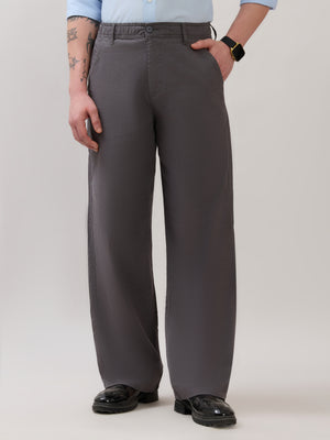 Chic - Loose Fit Linen Pant - Grey Pinstripe - Espanshe