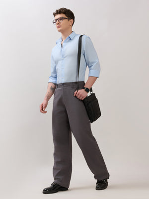 Chic - Loose Fit Linen Pant - Grey Pinstripe - Espanshe