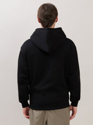 Apex - Relaxed Fit Printed Zipper Hoodies - Black - Espanshe