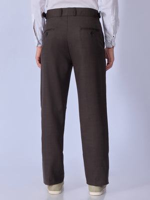 Dora - Straight Fit Gurkha Pant - Brown - Espanshe