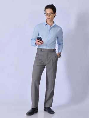 Dora - Straight Fit Gurkha Pant - Dark Grey - Espanshe
