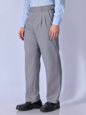 Dora - Straight Fit Gurkha Pant - Grey - Espanshe