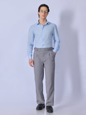 Dora - Straight Fit Gurkha Pant - Grey - Espanshe