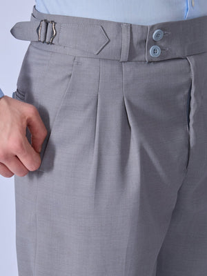 Dora - Straight Fit Gurkha Pant - Grey - Espanshe