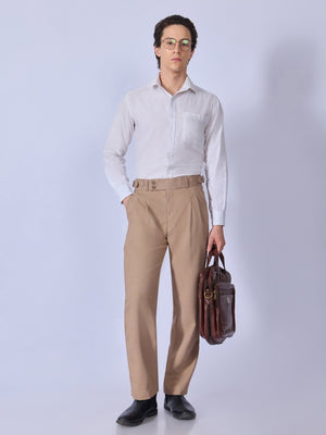 Dora - Straight Fit Gurkha Pant - Tan - Espanshe