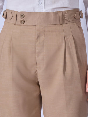 Dora - Straight Fit Gurkha Pant - Tan - Espanshe