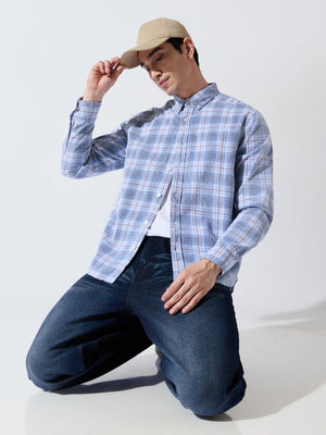 Ermiva - Corduroy Checks Shirt - Blue - Espanshe