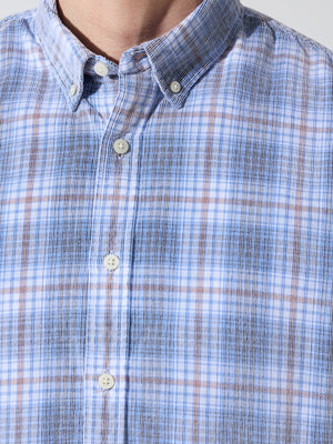 Ermiva - Corduroy Checks Shirt - Blue - Espanshe
