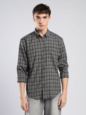 Vololo - Relaxed Fit Checks Shirt - Dark Grey - Espanshe