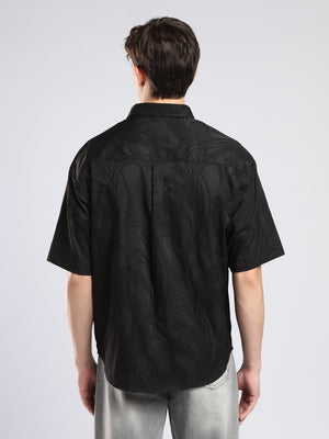 Bopha - Embroidery Half Sleeve Shirt - Black - Espanshe