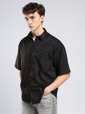Bopha - Embroidery Half Sleeve Shirt - Black - Espanshe