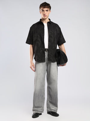 Bopha - Embroidery Half Sleeve Shirt - Black - Espanshe